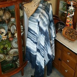 Black & White Tie Dye Shawl Scarf Wrap